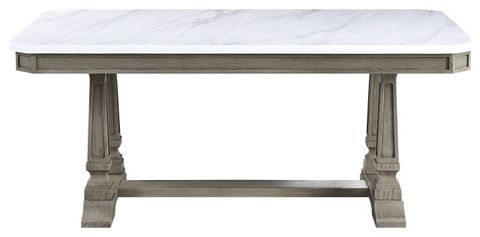 Zumala Dining Table, Marble And Weathered Oak - French Country - Dining ... for The Art of Crafting a Zumala Dining Table with Marble and Weathered Oak